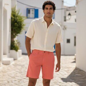 Aeropostale Coral Khaki Chino Shorts Men Size 29 Stretchy Casual